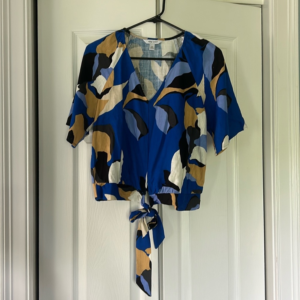 Nine West Dolman Sleeve Tie Front Top